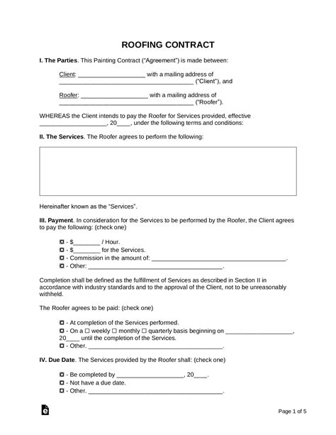 Roofing Contract Template for Homeowners