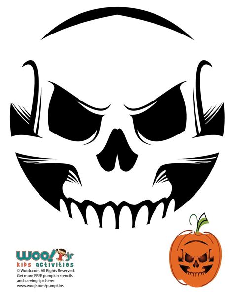 Sinister Skull Pumpkin Face Template