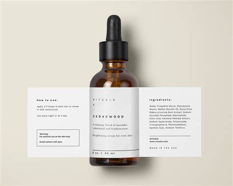 Skincare Dropper Bottle Label