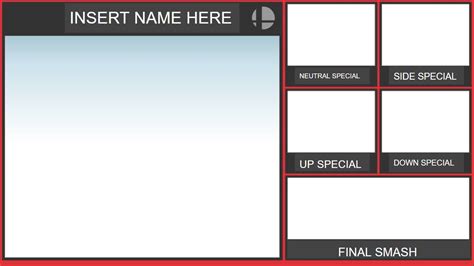 A sample Smash Bros moveset template