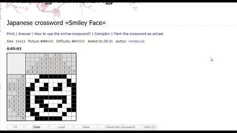 Smiling face nonogram