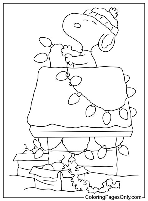 Snoopy Christmas Coloring Page 2