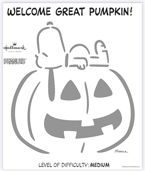 Snoopy Pumpkin Carving Template Designs For Halloween