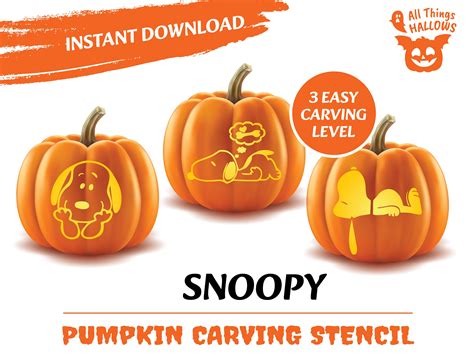 Snoopy Pumpkin Carving Template Designs For Halloween