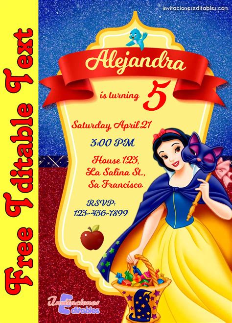 Snow White Invitation Template 4