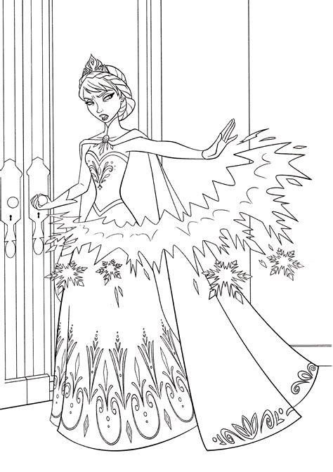 Snow queen Elsa coloring page