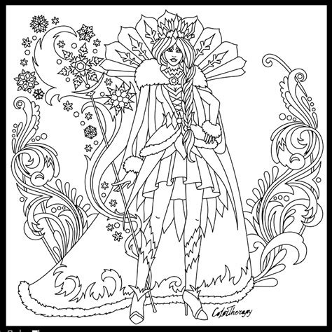 Snow queen coloring page