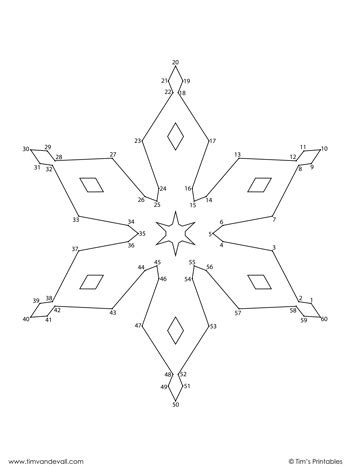 Snowflake Dot to Dots Printable