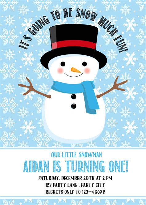 Snowman Invitation Template