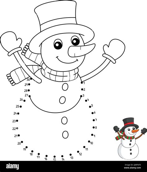 Snowman Dot to Dots Printable