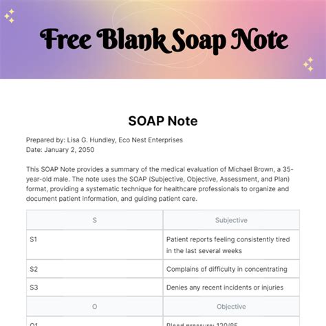 SOAP note template Word download