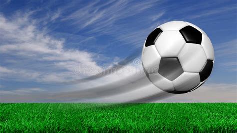 A Soccer Ball in Motion with Motion Lines