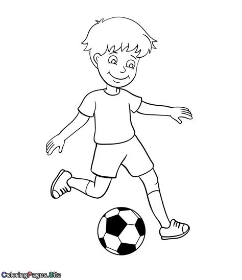 Soccer Ball Kick Coloring Page