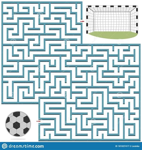 A Maze on a Soccer Field Background