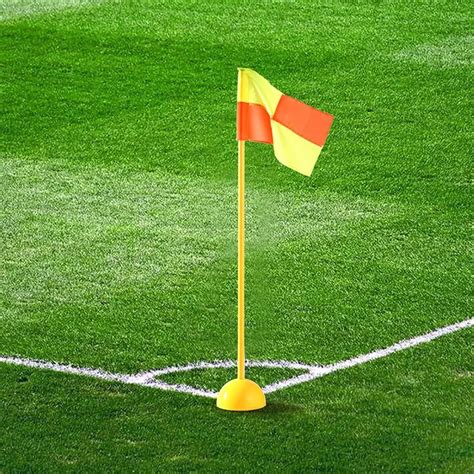 A Soccer Field with Flags of Different Countries