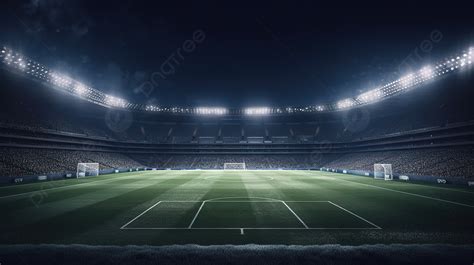 A Soccer Stadium at Night with a Match in Progress