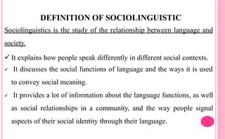 Sociolinguistics and HM Words