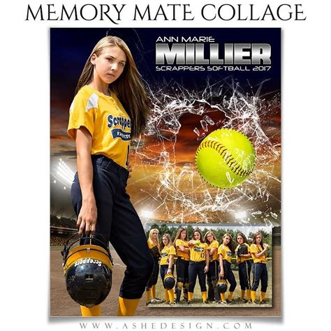 Softball Memory Mate Template Design