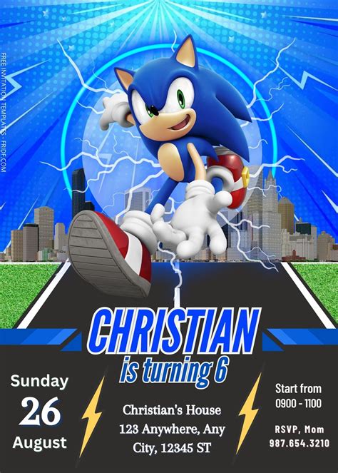 Sonic Birthday Invitation