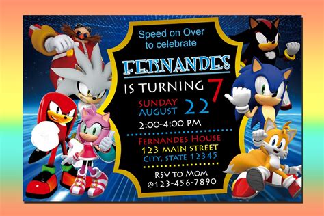 Sonic Birthday Party Invitation Ideas