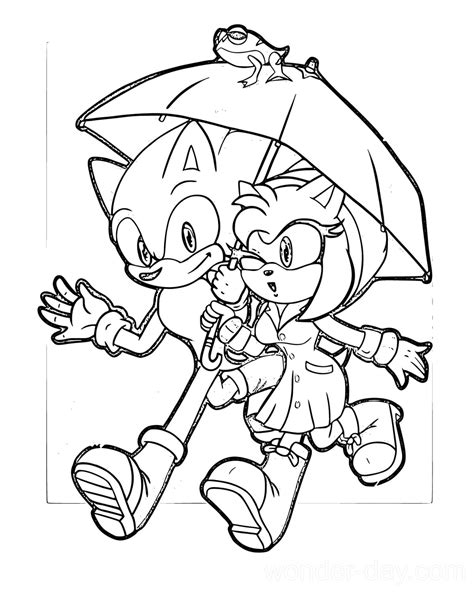 Sonic and Amy coloring page