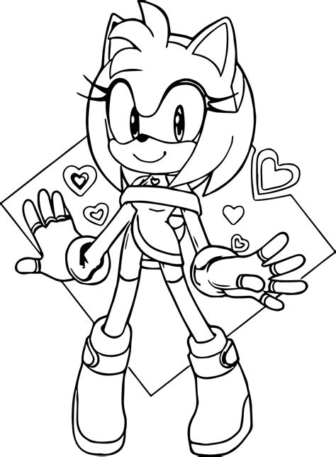 Sonic and Amy coloring page 4