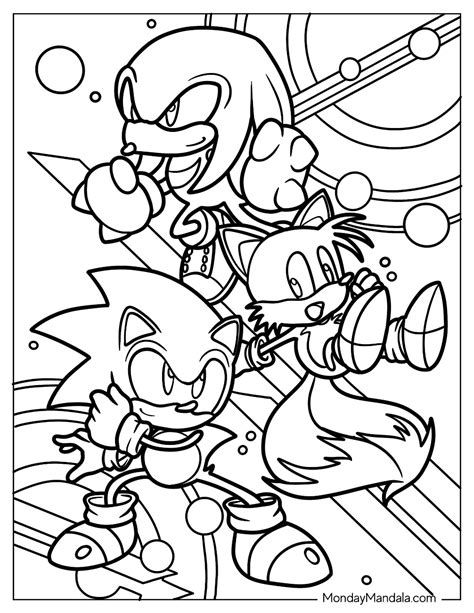 Sonic and Knuckles coloring page 6