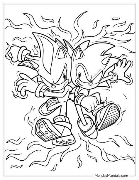 Sonic and Shadows coloring page 8