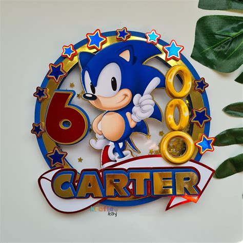 Sonic cake topper with catchphrase printable