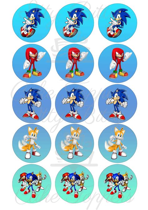 Sonic Cupcake Toppers Printable Templates