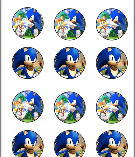 Sonic Cupcake Toppers Template 4