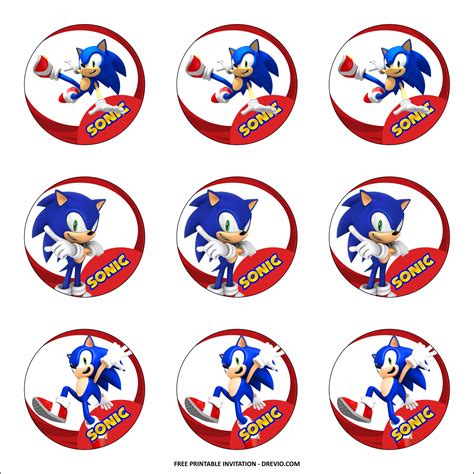 Sonic Cupcake Toppers Template 6