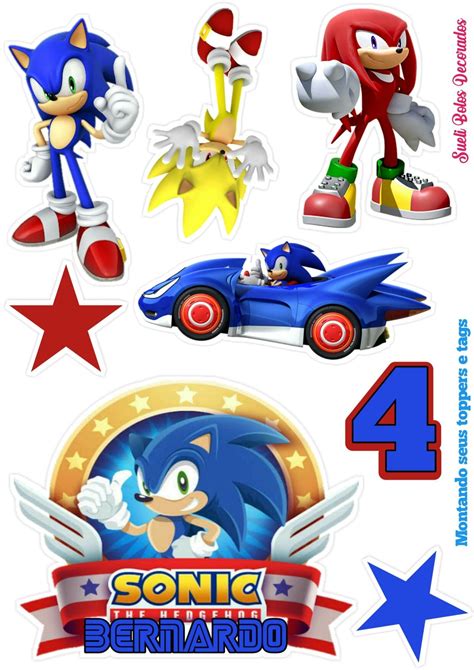 Sonic and friends cake topper printable