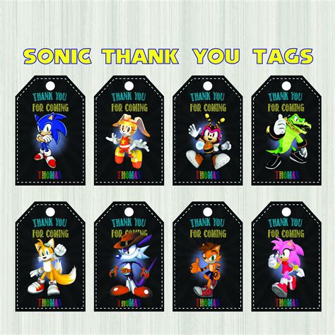 Sonic-themed teacher appreciation gift tags