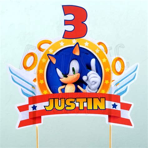 Sonic logo cake topper printable