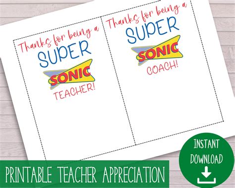 Sonic-themed teacher appreciation certificates