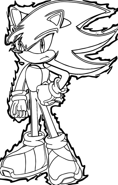 Sonic the Hedgehog coloring page with Super Sonic