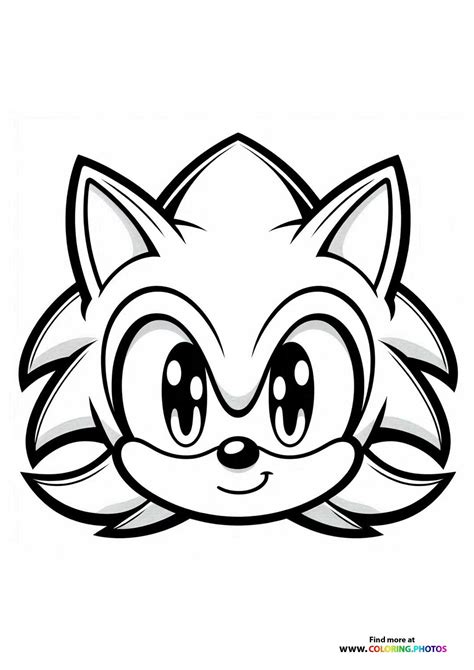 Sonic the Hedgehog face coloring page