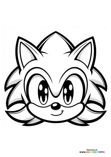 Sonic the Hedgehog face coloring page 5