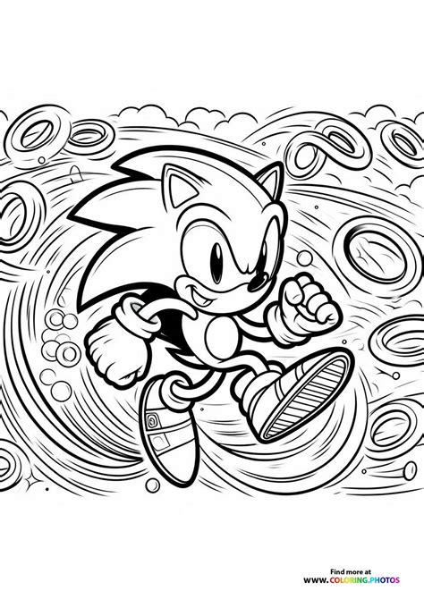 Sonic the Hedgehog jumping coloring page 7