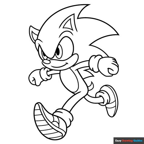 Sonic the Hedgehog running coloring page