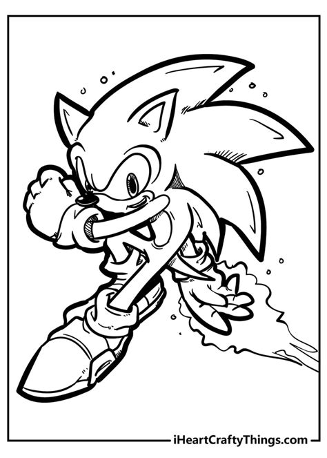 Sonic the Hedgehog spiking coloring page 9