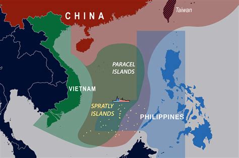 A graphic illustrating the tensions in the South China Sea.