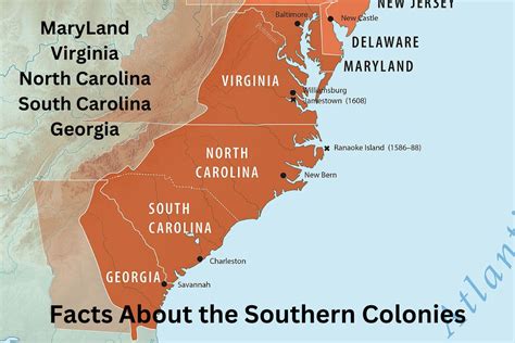 Southern Colonies Map