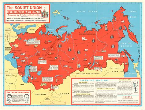 A picture of a map of the Soviet Union, highlighting the country's vast territory