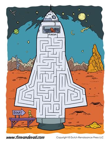 Space Rocket Maze for Kids