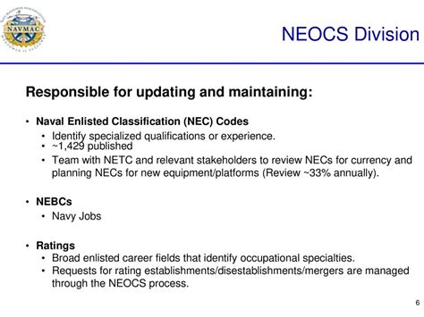 Special Ratings and NECs