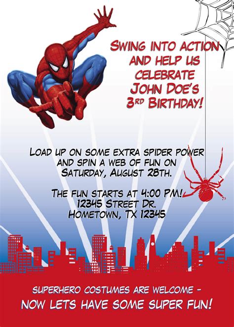 Spider-Man Invitation Idea 4