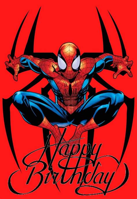 Spiderman Birthday Card with Balloons