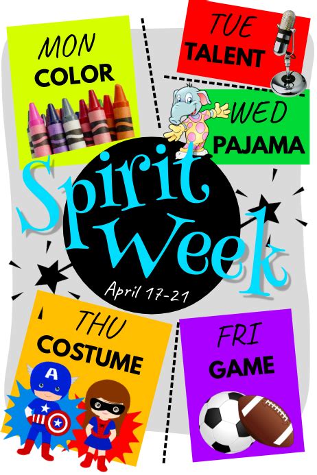 Spirit Week posters and flyers